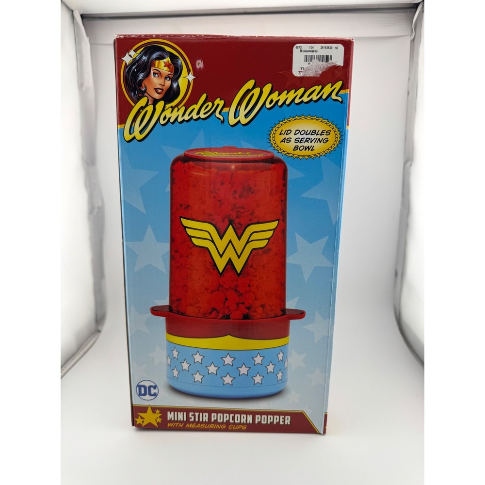 Wonder Woman Mini Stir Popcorn Popper DC Comics Red Blue Gold DCW-60CN New